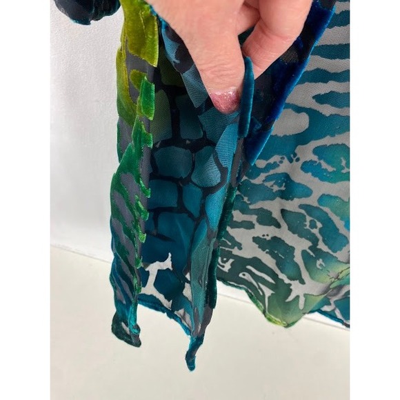 Draper's & Damons Burnout Velvet‎  Boho Chic Abstract Long Sleeve KimomoL - Picture 9 of 16